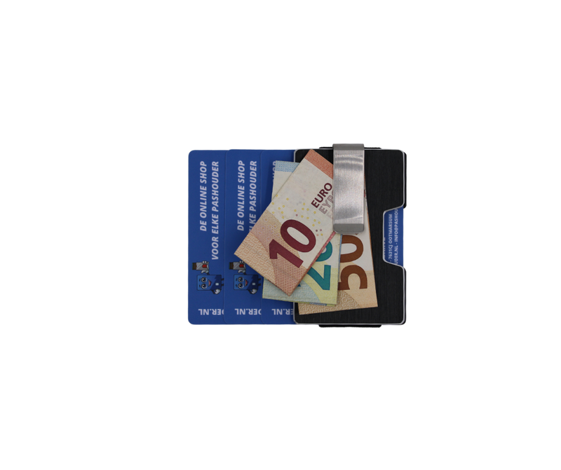 Pashouder Lyon | Stevige metalen pashouder voorzien van geldclip voor het opbergen van uw briefgeld en ruimte tot wel 15 pasjes.